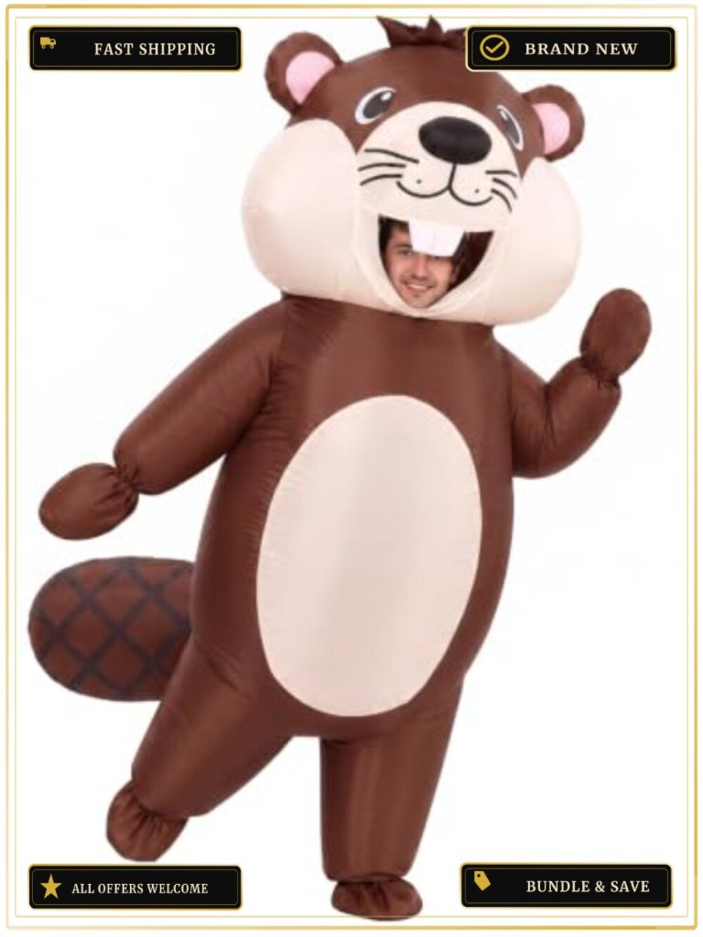 Inflatable Beaver Costume Adult Full Body Halloween Blow Up Suit